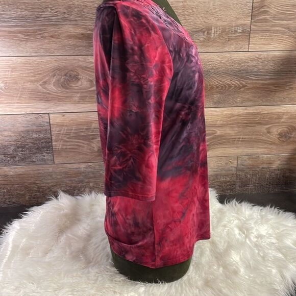 Bobbie Brooks Ladies Scoop Neck Top, Size 12-14, Red & Purple - Picture 4 of 6